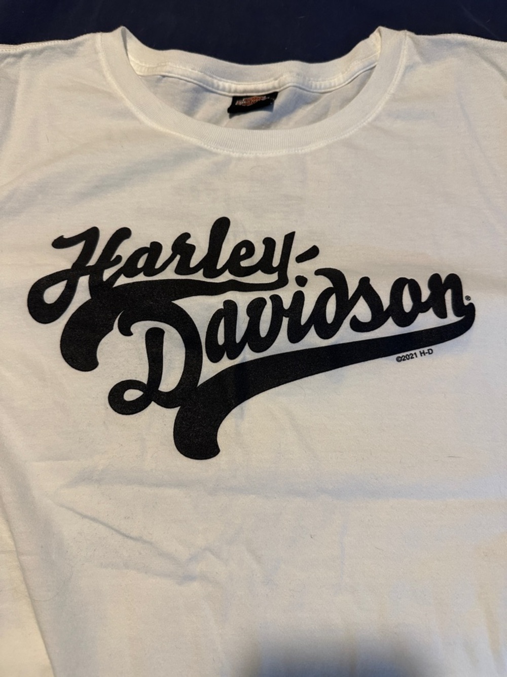 Harley-Davidson White T-Shirt with Black Script Logo